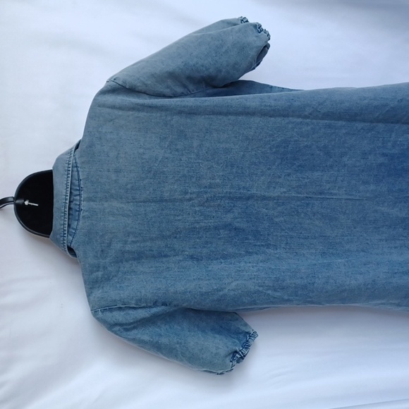 Given Kale Denim Button-Up Maxi Dress, Sz M, 21" PTP, 50" L - Picture 4 of 9